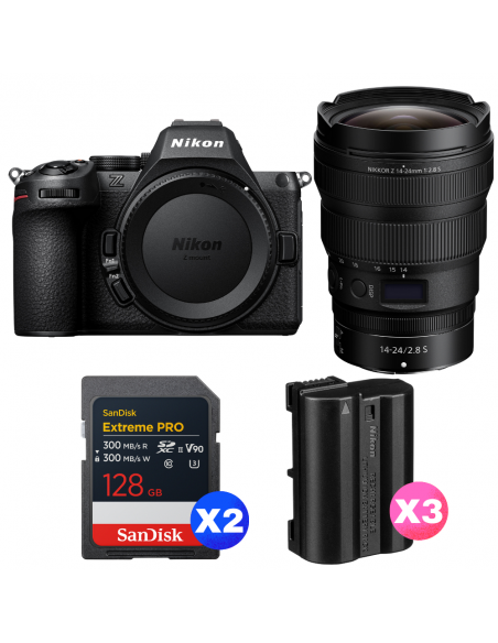 Nikon Z5 II + 14-24mm f/2.8 S + 2 SanDisk 128GB Extreme PRO UHS-II SDXC + 3 Nikon EN-EL15c|MCZ DIRECT