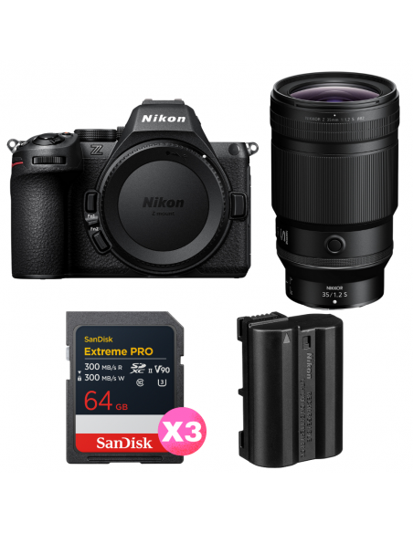 Nikon Z5 II + 35mm f/1.2 S + 3 SanDisk 64GB Extreme PRO UHS-II SDXC + Nikon EN-EL15c|MCZ DIRECT