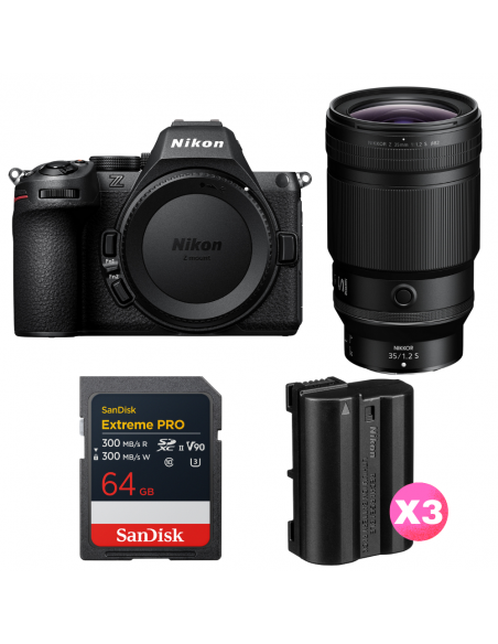 Nikon Z5 II + 35mm f/1.2 S + 1 SanDisk 64GB Extreme PRO UHS-II SDXC + 3 Nikon EN-EL15c|MCZ DIRECT