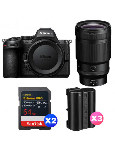 Nikon Z5 II + 35mm f/1.2 S + 2 SanDisk 64GB Extreme PRO UHS-II SDXC + 3 Nikon EN-EL15c|MCZ DIRECT