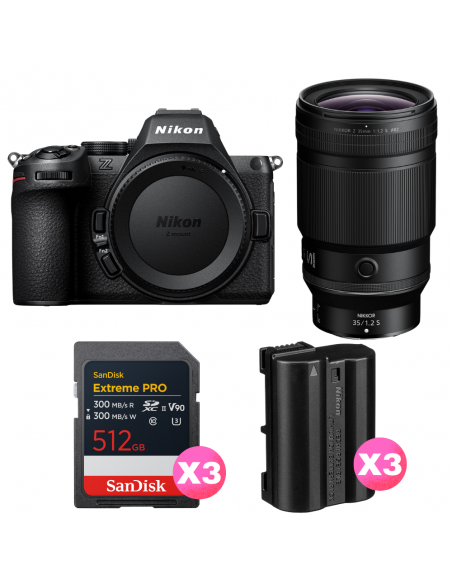 Nikon Z5 II + 35mm f/1.2 S + 3 SanDisk 512GB Extreme PRO UHS-II SDXC + 3 Nikon EN-EL15c|MCZ DIRECT