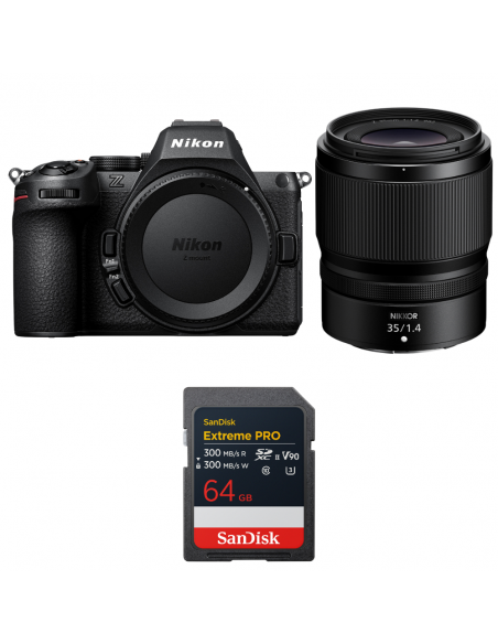 Nikon Z5 II + 35mm f/1.4 + 1 SanDisk 64GB Extreme PRO UHS-II SDXC