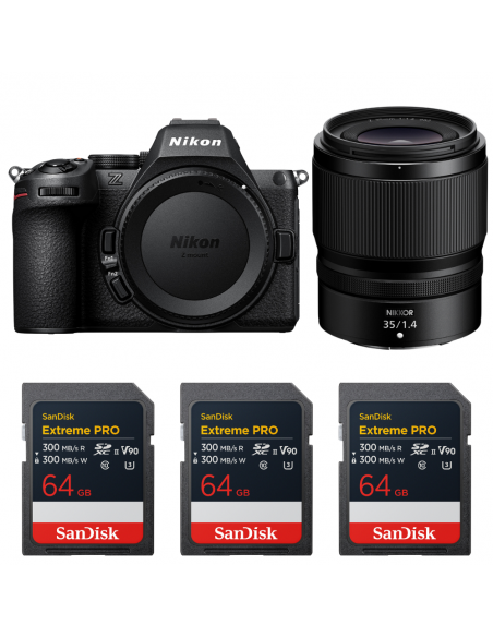 Nikon Z5 II + 35mm f/1.4 + 3 SanDisk 64GB Extreme PRO UHS-II SDXC|MCZ DIRECT