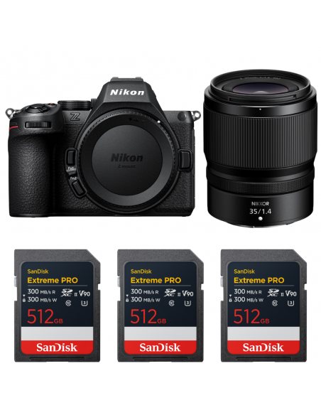 Nikon Z5 II + 35mm f/1.4 + 3 SanDisk 512GB Extreme PRO UHS-II SDXC|MCZ DIRECT