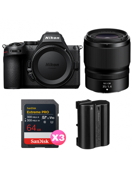 Nikon Z5 II + 35mm f/1.4 + 3 SanDisk 64GB Extreme PRO UHS-II SDXC + Nikon EN-EL15c|MCZ DIRECT