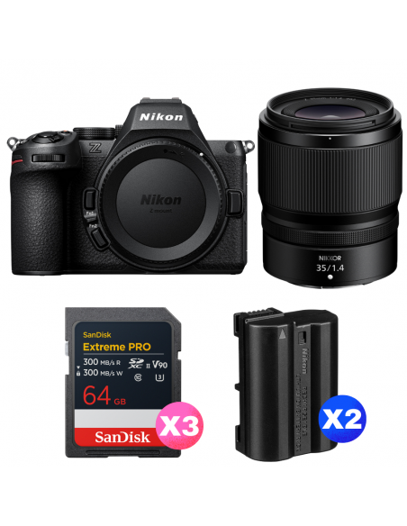 Nikon Z5 II + 35mm f/1.4 + 3 SanDisk 64GB Extreme PRO UHS-II SDXC + 2 Nikon EN-EL15c|MCZ DIRECT