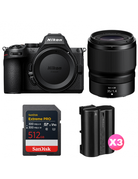Nikon Z5 II + 35mm f/1.4 + 1 SanDisk 512GB Extreme PRO UHS-II SDXC + 3 Nikon EN-EL15c|MCZ DIRECT