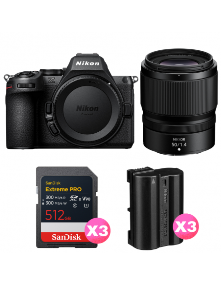 Nikon Z5 II + 50mm f/1.4 + 3 SanDisk 512GB Extreme PRO UHS-II SDXC + 3 Nikon EN-EL15c|MCZ DIRECT