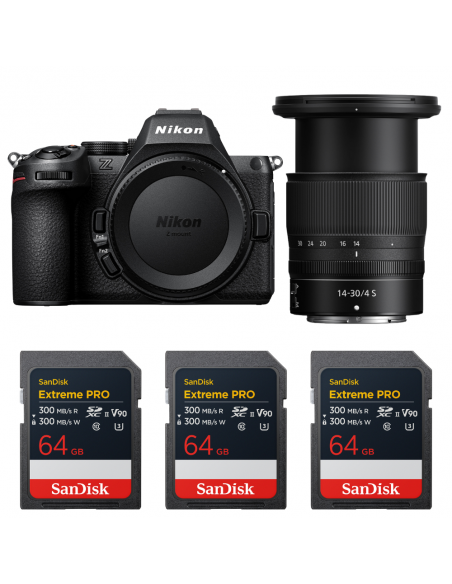 Nikon Z5 II + 14-30mm f/4 S + 3 SanDisk 64GB Extreme PRO UHS-II SDXC|MCZ DIRECT