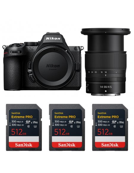 Nikon Z5 II + 14-30mm f/4 S + 3 SanDisk 512GB Extreme PRO UHS-II SDXC|MCZ DIRECT