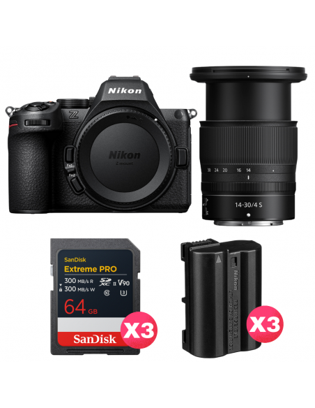 Nikon Z5 II + 14-30mm f/4 S + 3 SanDisk 64GB Extreme PRO UHS-II SDXC + 3 Nikon EN-EL15c|MCZ DIRECT