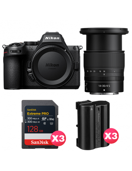 Nikon Z5 II + 14-30mm f/4 S + 3 SanDisk 128GB Extreme PRO UHS-II SDXC + 3 Nikon EN-EL15c|MCZ DIRECT