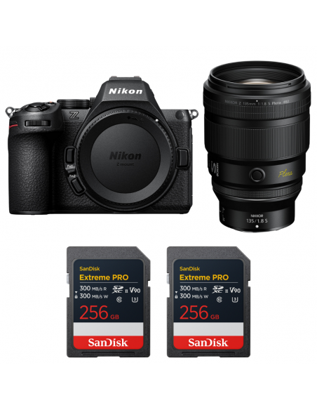 Nikon Z5 II + 135mm f/1.8 S Plena + 2 SanDisk 256GB Extreme PRO UHS-II SDXC|MCZ DIRECT