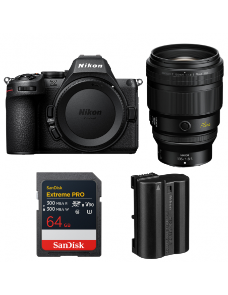 Nikon Z5 II + 135mm f/1.8 S Plena + 1 SanDisk 64GB Extreme PRO UHS-II SDXC + Nikon EN-EL15c|MCZ DIRECT