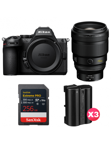 Nikon Z5 II + 135mm f/1.8 S Plena + 1 SanDisk 256GB Extreme PRO UHS-II SDXC + 3 Nikon EN-EL15c|MCZ DIRECT