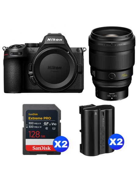 Nikon Z5 II + 135mm f/1.8 S Plena + 2 SanDisk 128GB Extreme PRO UHS-II SDXC + 2 Nikon EN-EL15c|MCZ DIRECT