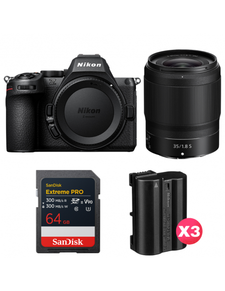 Nikon Z5 II + 35mm f/1.8 S + 1 SanDisk 64GB Extreme PRO UHS-II SDXC + 3 Nikon EN-EL15c|MCZ DIRECT