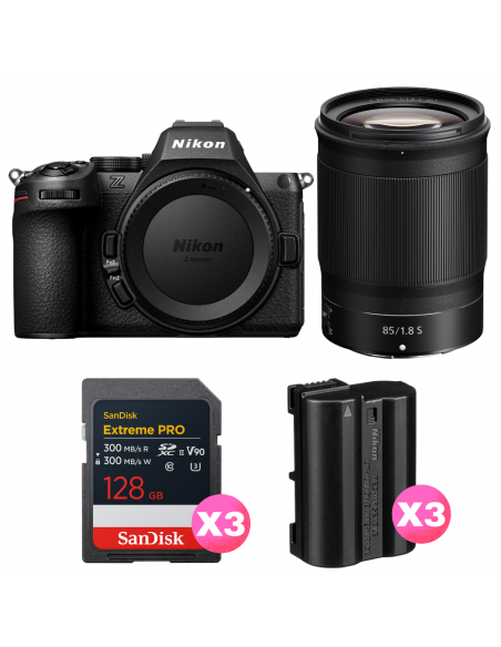 Nikon Z5 II + 85mm f/1.8 S + 3 SanDisk 128GB Extreme PRO UHS-II SDXC + 3 Nikon EN-EL15c|MCZ DIRECT