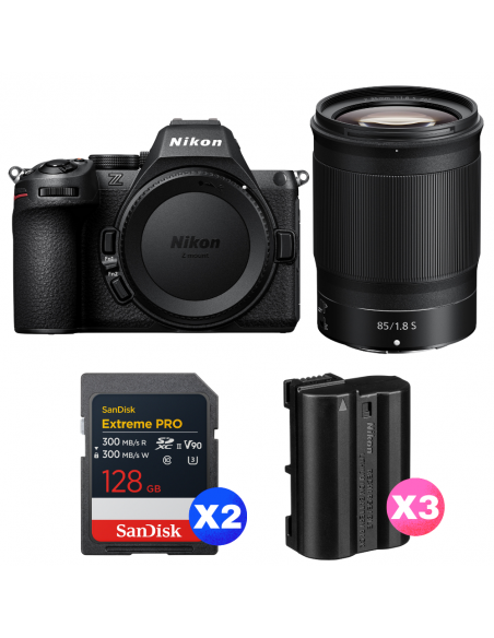 Nikon Z5 II + 85mm f/1.8 S + 2 SanDisk 128GB Extreme PRO UHS-II SDXC + 3 Nikon EN-EL15c|MCZ DIRECT
