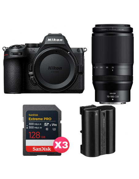 Nikon Z5 II + 70-180mm f/2.8 + 3 SanDisk 128GB Extreme PRO UHS-II SDXC + Nikon EN-EL15c|MCZ DIRECT