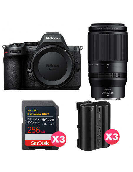 Nikon Z5 II + 70-180mm f/2.8 + 3 SanDisk 256GB Extreme PRO UHS-II SDXC + 3 Nikon EN-EL15c|MCZ DIRECT