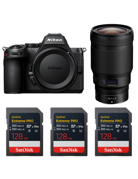 Nikon Z5 II + 50mm f/1.2 S + 3 SanDisk 128GB Extreme PRO UHS-II SDXC|MCZ DIRECT