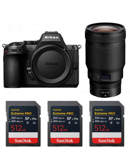 Nikon Z5 II + 50mm f/1.2 S + 3 SanDisk 512GB Extreme PRO UHS-II SDXC|MCZ DIRECT