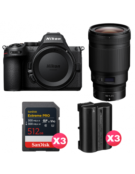 Nikon Z5 II + 50mm f/1.2 S + 3 SanDisk 512GB Extreme PRO UHS-II SDXC + 3 Nikon EN-EL15c|MCZ DIRECT