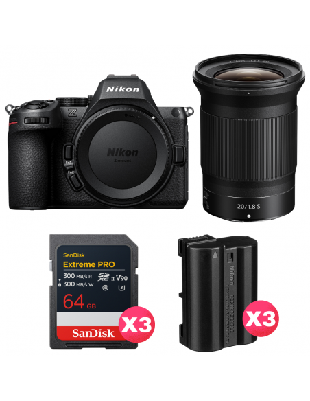 Nikon Z5 II + 20mm f/1.8 S + 3 SanDisk 64GB Extreme PRO UHS-II SDXC + 3 Nikon EN-EL15c|MCZ DIRECT