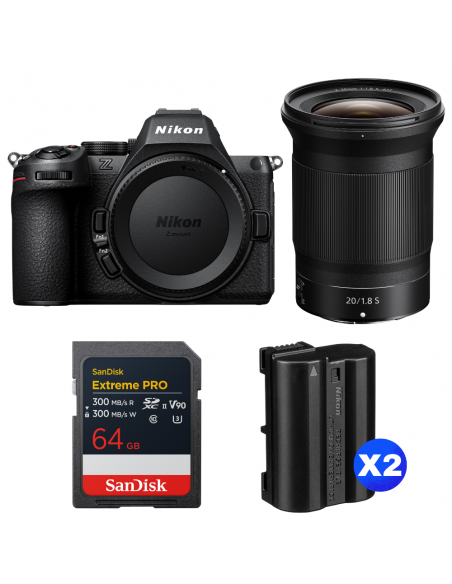 Nikon Z5 II + 20mm f/1.8 S + 64GB + 2×EN-EL15c Kit