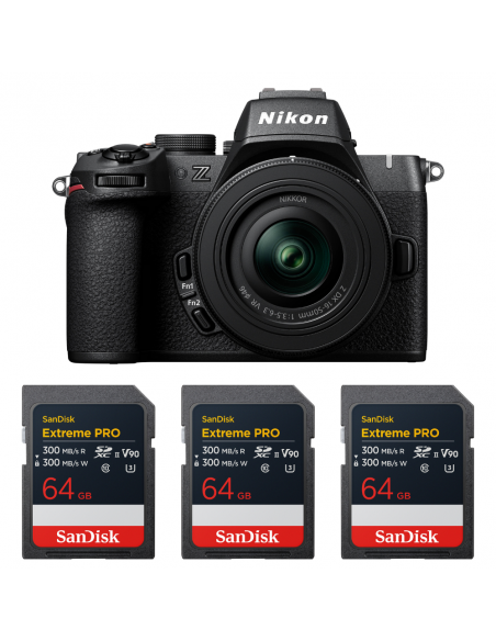 Nikon Z50 II + 16-50mm f/3.5-6.3 VR + 3 SanDisk 64GB Extreme PRO UHS-II SDXC|MCZ DIRECT