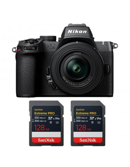 Nikon Z50 II + 16-50mm f/3.5-6.3 VR + 2 SanDisk 128GB Extreme PRO UHS-II SDXC|MCZ DIRECT
