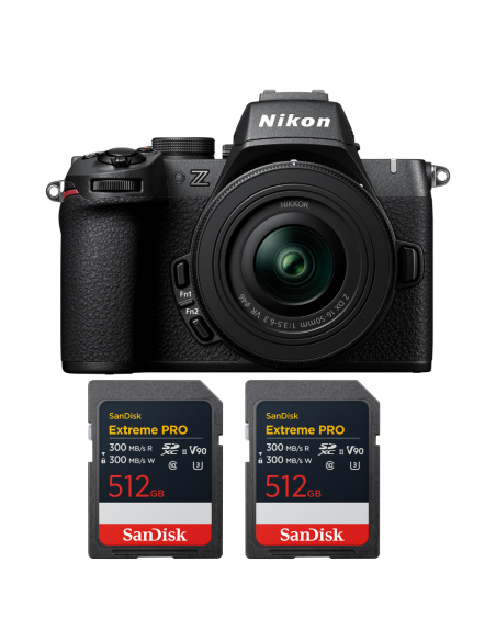 Nikon Z50 II + 16-50mm f/3.5-6.3 VR + 2 SanDisk 512GB Extreme PRO UHS-II SDXC|MCZ DIRECT