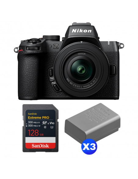 Nikon Z50 II + 16-50mm f/3.5-6.3 VR + 1 SanDisk 128GB Extreme PRO UHS-II SDXC + 3 Nikon EN-EL25a|MCZ DIRECT
