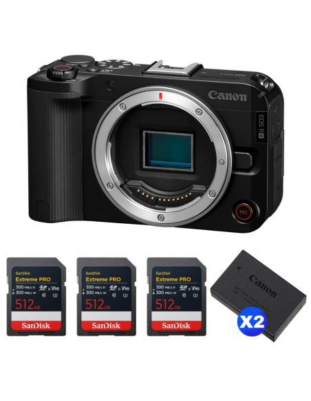 Canon EOS R50 V + 3 SanDisk 512GB Extreme PRO UHS-II SDXC + 2 Canon LP-E17|MCZ DIRECT