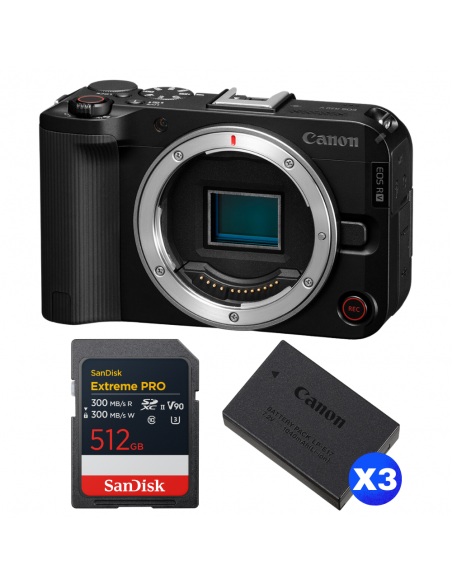 Canon EOS R50 V + 1 SanDisk 512GB Extreme PRO UHS-II SDXC + 3 Canon LP-E17|MCZ DIRECT
