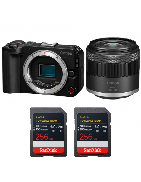 Canon EOS R50 V + RF-S 14-30mm f/4.5-6.3 IS STM PZ + 2 SanDisk 256GB Extreme PRO UHS-II SDXC|MCZ DIRECT