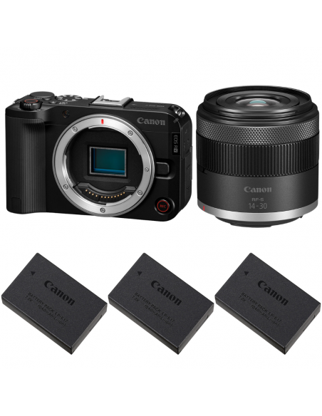 Canon EOS R50 V + RF-S 14-30mm f/4.5-6.3 IS STM PZ + 3 Canon LP-E17|MCZ DIRECT