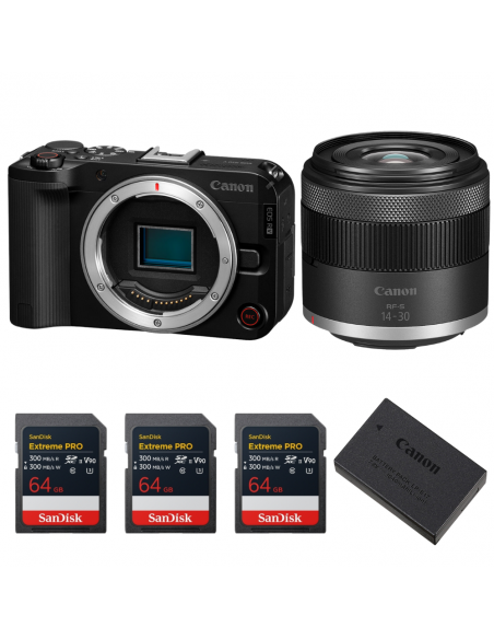 Canon EOS R50 V + RF-S 14-30mm f/4.5-6.3 IS STM PZ + 3 SanDisk 64GB Extreme PRO UHS-II SDXC + Canon LP-E17|MCZ DIRECT