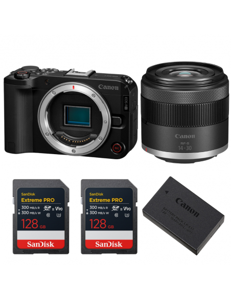 Canon EOS R50 V + RF-S 14-30mm f/4.5-6.3 IS STM PZ + 2 SanDisk 128GB Extreme PRO UHS-II SDXC + Canon LP-E17|MCZ DIRECT