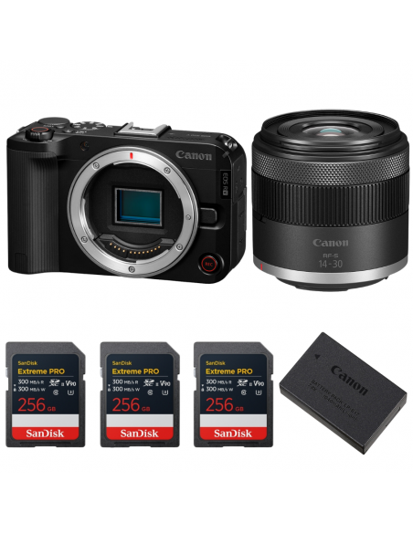 Canon EOS R50 V + RF-S 14-30mm f/4.5-6.3 IS STM PZ + 3 SanDisk 256GB Extreme PRO UHS-II SDXC + Canon LP-E17|MCZ DIRECT