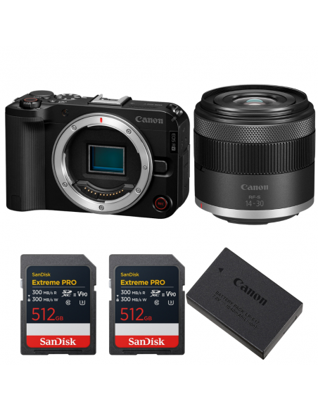 Canon EOS R50 V + RF-S 14-30mm f/4.5-6.3 IS STM PZ + 2 SanDisk 512GB Extreme PRO UHS-II SDXC + Canon LP-E17|MCZ DIRECT