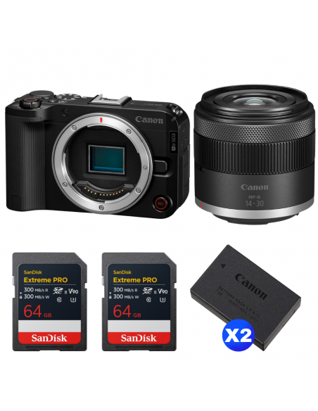 Canon EOS R50 V + RF-S 14-30mm f/4.5-6.3 IS STM PZ + 2 SanDisk 64GB Extreme PRO UHS-II SDXC + 2 Canon LP-E17|MCZ DIRECT
