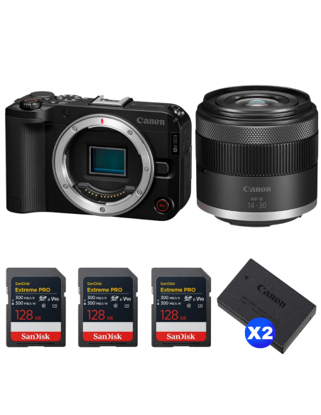 Canon EOS R50 V + RF-S 14-30mm f/4.5-6.3 IS STM PZ + 3 SanDisk 128GB Extreme PRO UHS-II SDXC + 2 Canon LP-E17|MCZ DIRECT