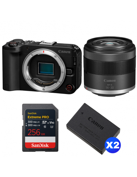 Canon EOS R50 V + RF-S 14-30mm f/4.5-6.3 IS STM PZ + 1 SanDisk 256GB Extreme PRO UHS-II SDXC + 2 Canon LP-E17|MCZ DIRECT