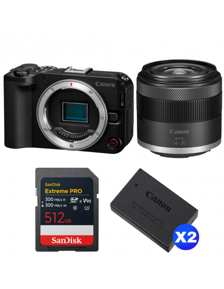 Canon EOS R50 V + RF-S 14-30mm f/4.5-6.3 IS STM PZ + 1 SanDisk 512GB Extreme PRO UHS-II SDXC + 2 Canon LP-E17|MCZ DIRECT