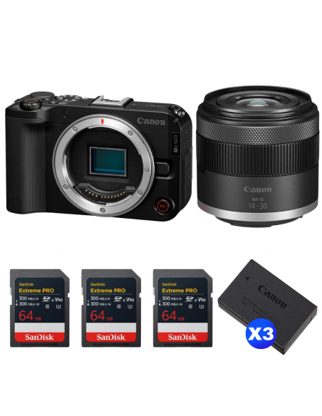 Canon EOS R50 V + RF-S 14-30mm f/4.5-6.3 IS STM PZ + 3 SanDisk 64GB Extreme PRO UHS-II SDXC + 3 Canon LP-E17|MCZ DIRECT