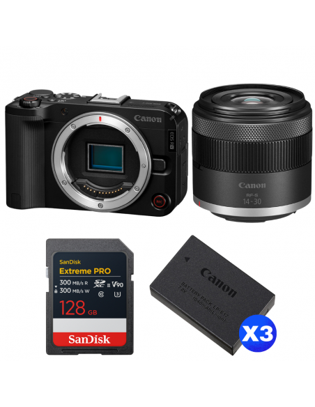 Canon EOS R50 V + RF-S 14-30mm f/4.5-6.3 IS STM PZ + 1 SanDisk 128GB Extreme PRO UHS-II SDXC + 3 Canon LP-E17|MCZ DIRECT