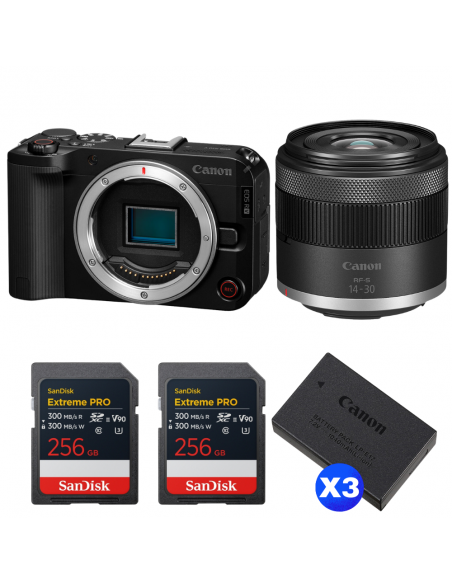 Canon EOS R50 V + RF-S 14-30mm f/4.5-6.3 IS STM PZ + 2 SanDisk 256GB Extreme PRO UHS-II SDXC + 3 Canon LP-E17|MCZ DIRECT