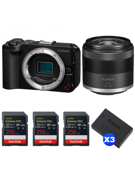 Canon EOS R50 V + RF-S 14-30mm f/4.5-6.3 IS STM PZ + 3 SanDisk 256GB Extreme PRO UHS-II SDXC + 3 Canon LP-E17|MCZ DIRECT